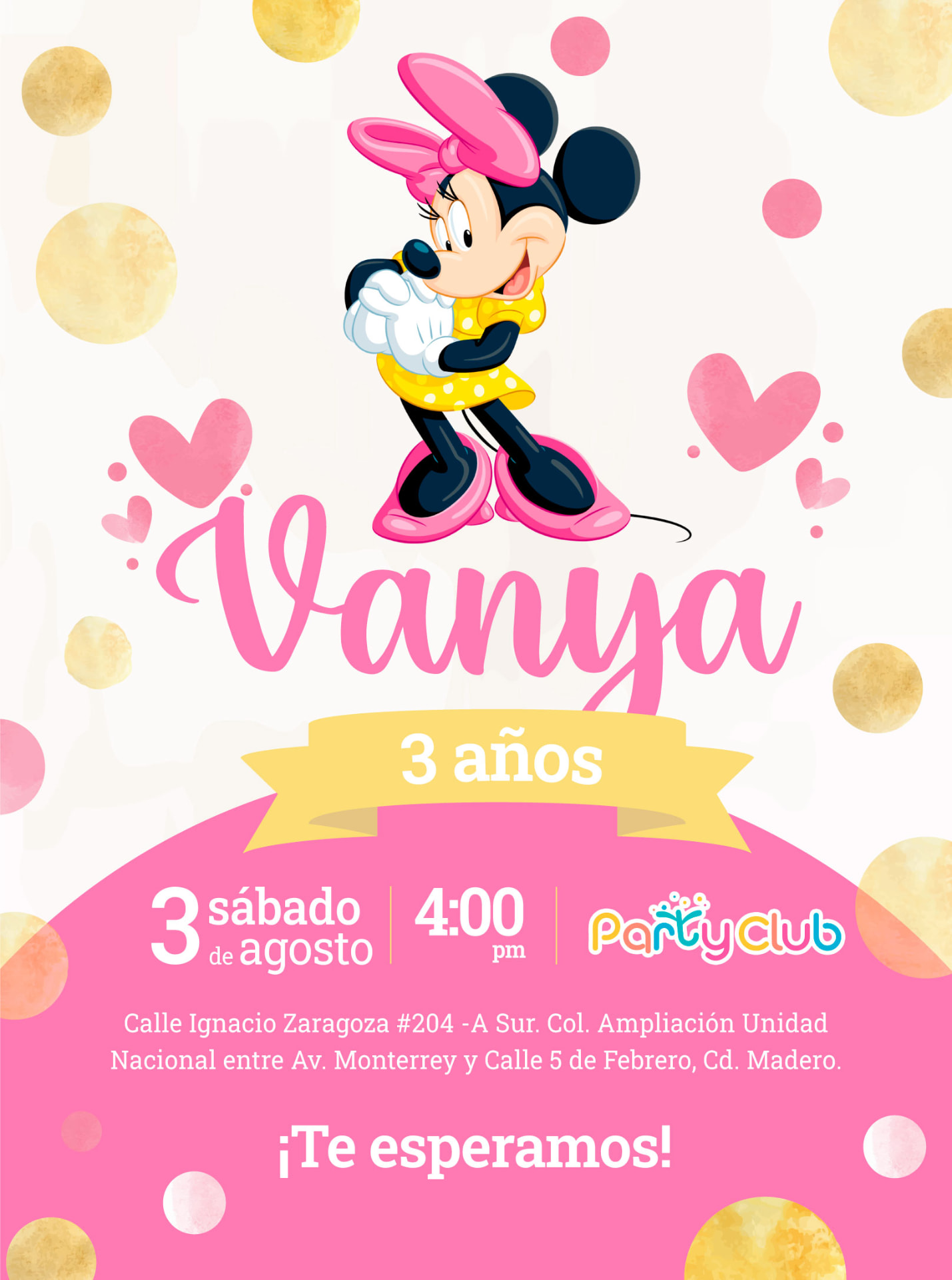 Party Club — Invitación de cumpleaños Vanya 3 años