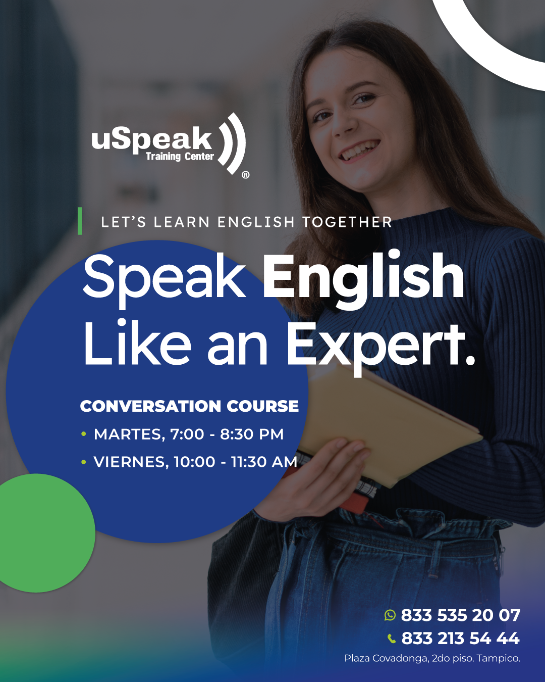 uSpeak Training Center — Pieza social «Speak English Like an Expert»